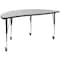 Flash Furniture Mobile 60" Circle Wave Grey Table Set-18" Chairs XU-GRP-18CH-A60-HCIRC-GY-T-A-CAS-GG - alternate 5